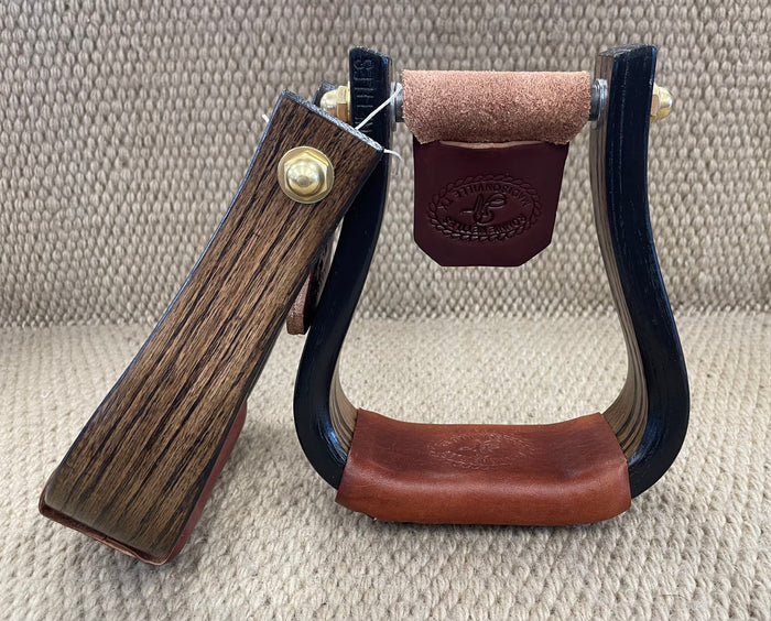 Stirrups - STP78 - Nettles 2" Flat Bottom Cocoa w/ Torched Matte Edge