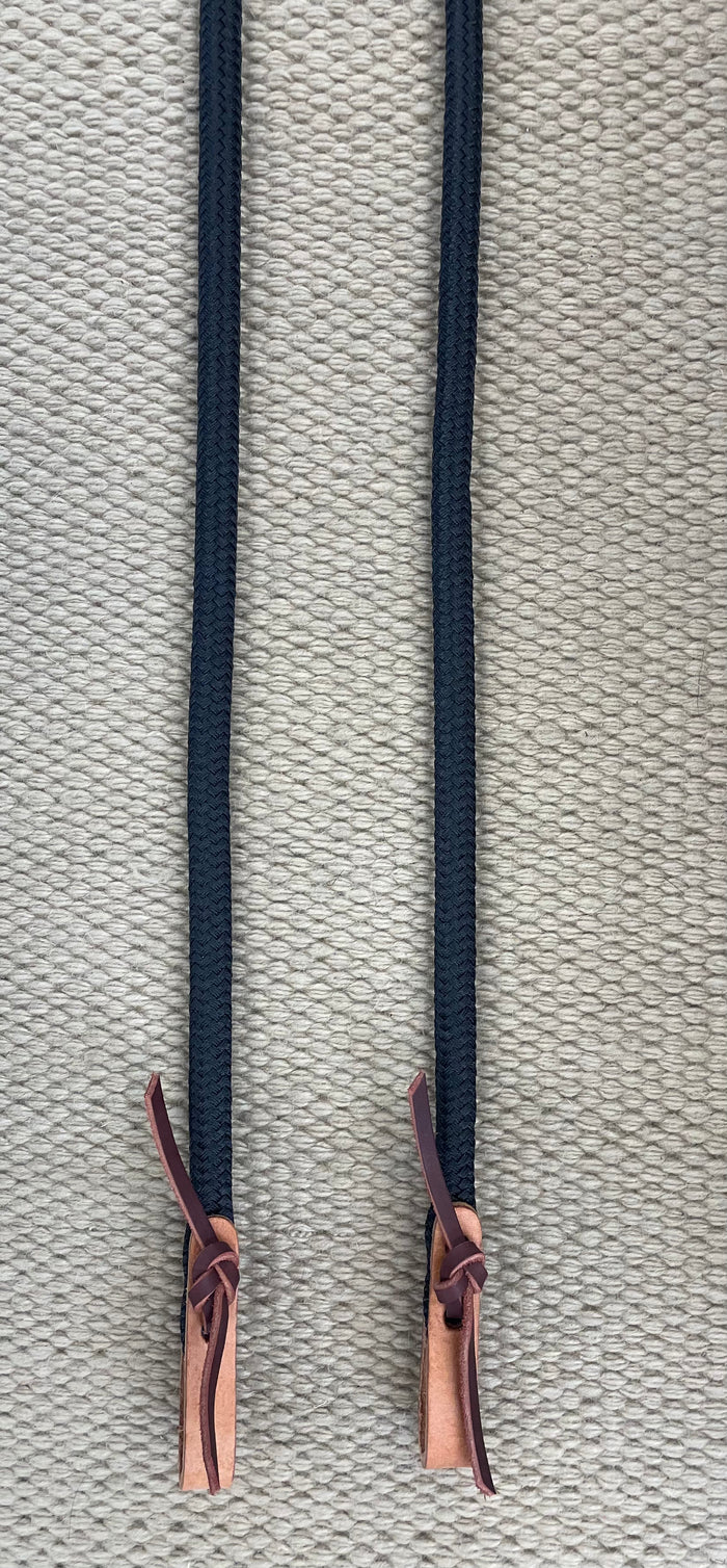 Closed Reins - CR43 - 1/2" Black Poly Yacht w/ Harness Connectors 10'