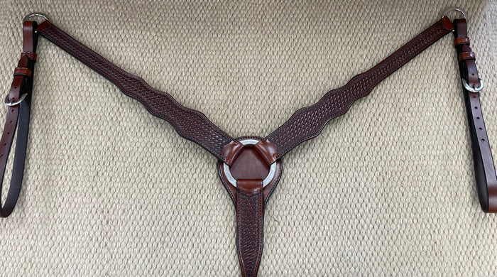 Breast Collar - BC03 - Basket Brown 3 Scallop