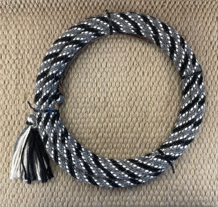 Get Down - GET28 - 3/8" x 16' 6-Strand Alpaca Grey, Black and White