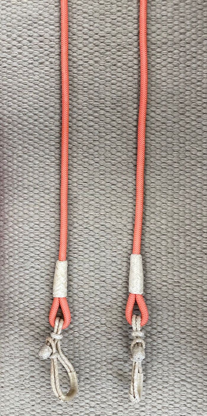 Closed Reins - CR34 - 8' Orange w/ Rawhide Connectors