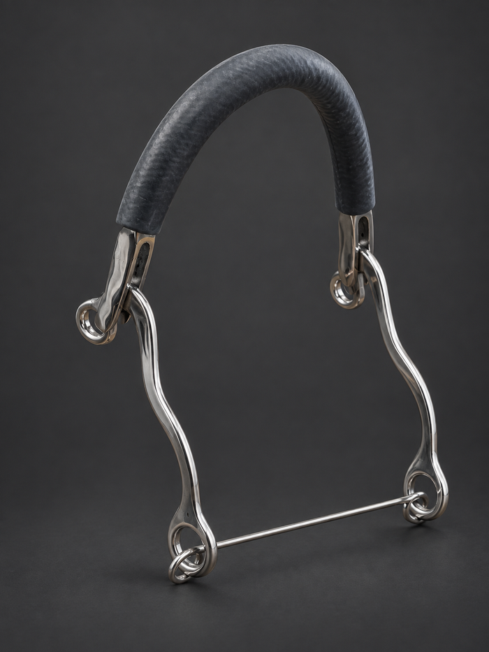 BIT - RM118 - Stainless Steel Mechanical Hackamore Rubber Covered Bike Chain Pony
