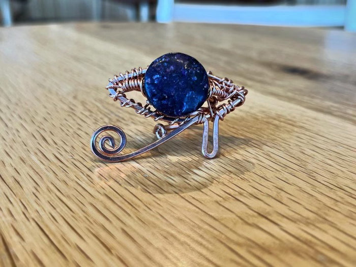 COPPER+LEPIDOLITE EYE OF HERU RING