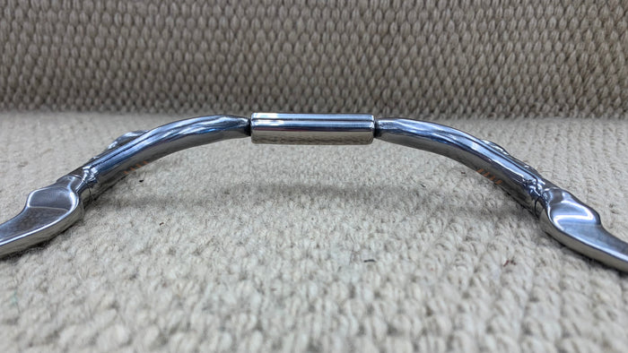 BIT - MB33 - Myler Flat Long Shank 6” Sweet Iron Ported Barrel Stainless
