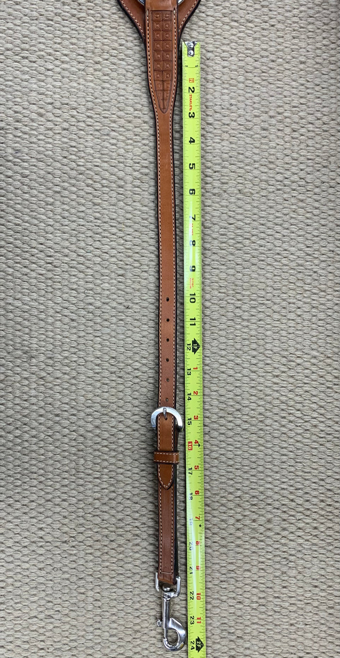 Breast Collar - BC12 - Square Geometric Antiqued w/ Silver Plated Buckles