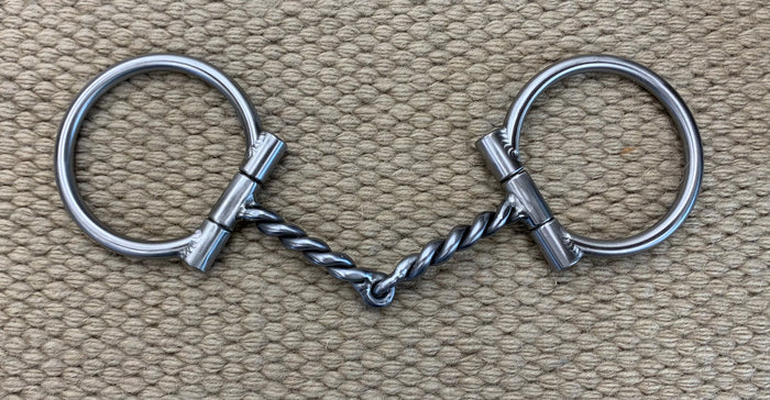 BIT - TB326 - Tom Balding D-Ring Large 7/16" Twist Snaffle
