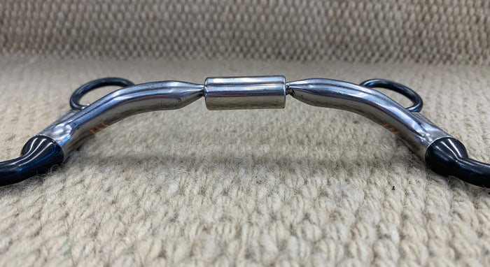 BIT - MB20 - Myler Seven Shank Sweet Iron Comfort Snaffle Wide Barrel Black w/ Dots