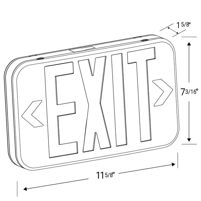 LED Exit Sign - Double Sided Red Lettering - 120/277V