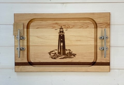Minot Lighthouse Steak Board w/Cleat Handles-M