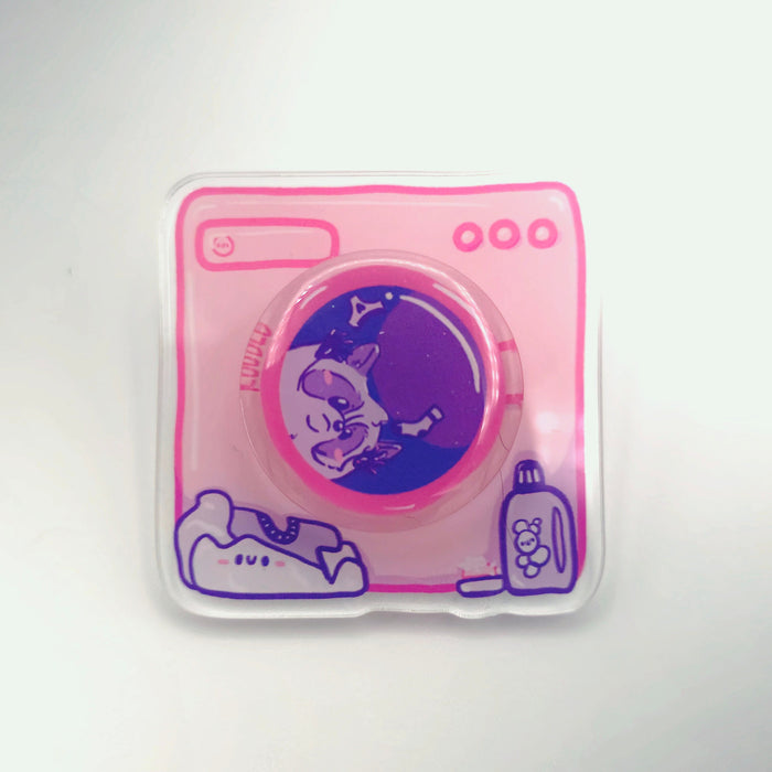 Pedro Viral Dancing Raccoon In Washing Machine Spinning Acrylic Pin/Phone Grip - Koodle