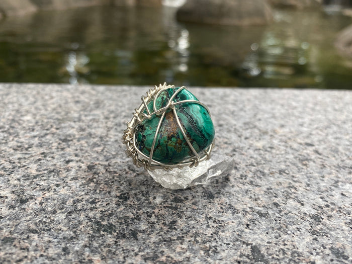 SILVER+CHRYSOCOLLA RING