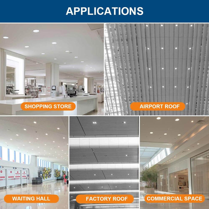 Konlite recessed down lights in various applications