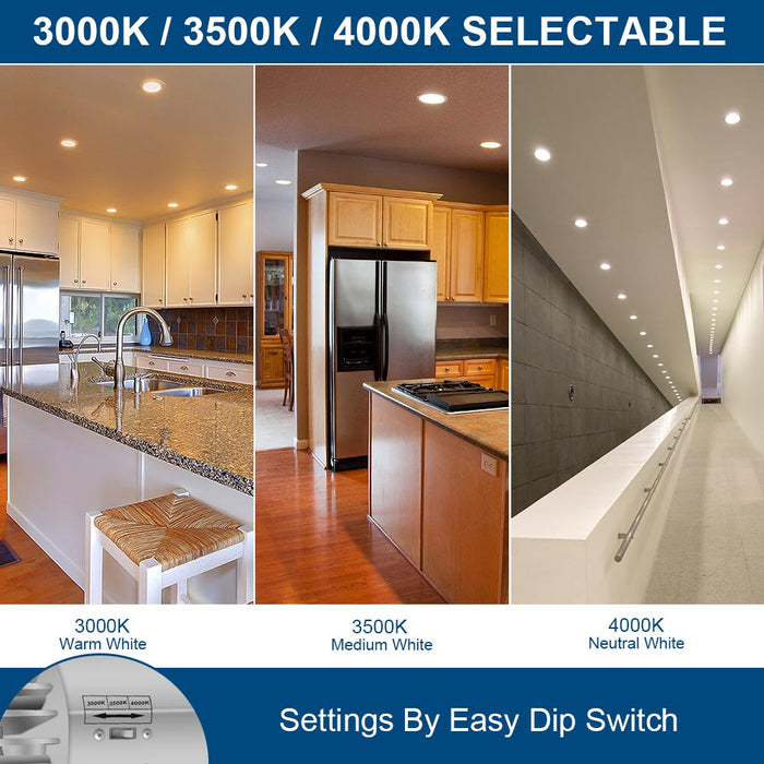 CCT Selectable Konlite recessed down light  in three colors