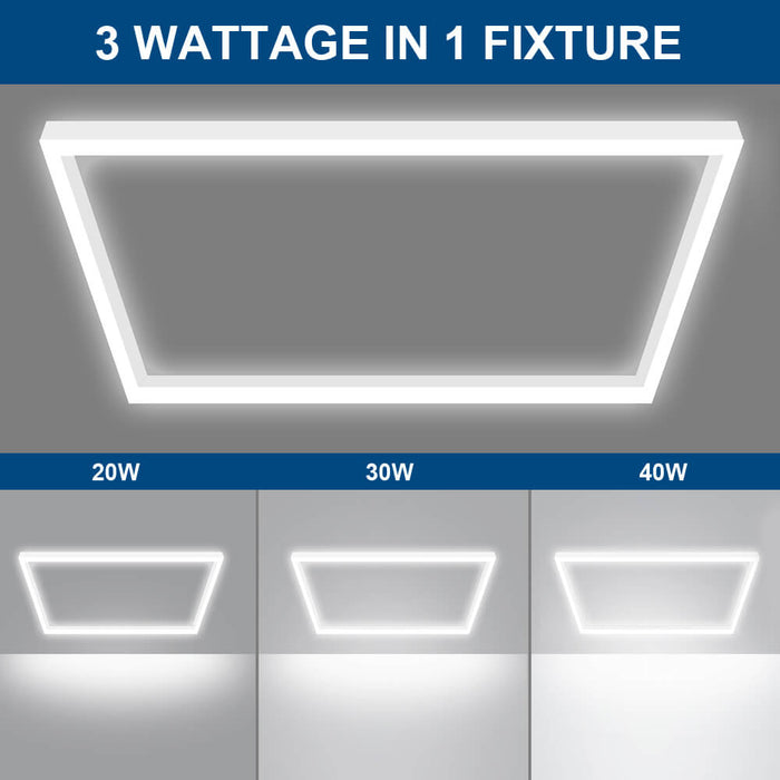 Konlite 2x2 ft LED Frame light fixture  with wattage selections