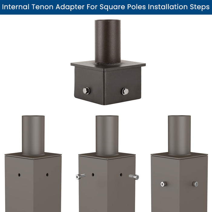 4" Square Pole Mount Tenon Adapter