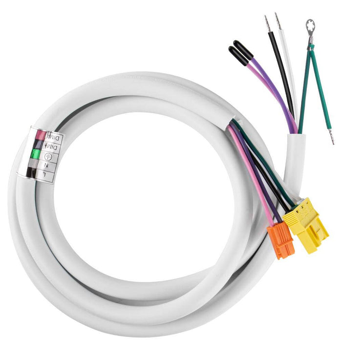 Power cord kit for architectural linear strip with colored wires and connectors