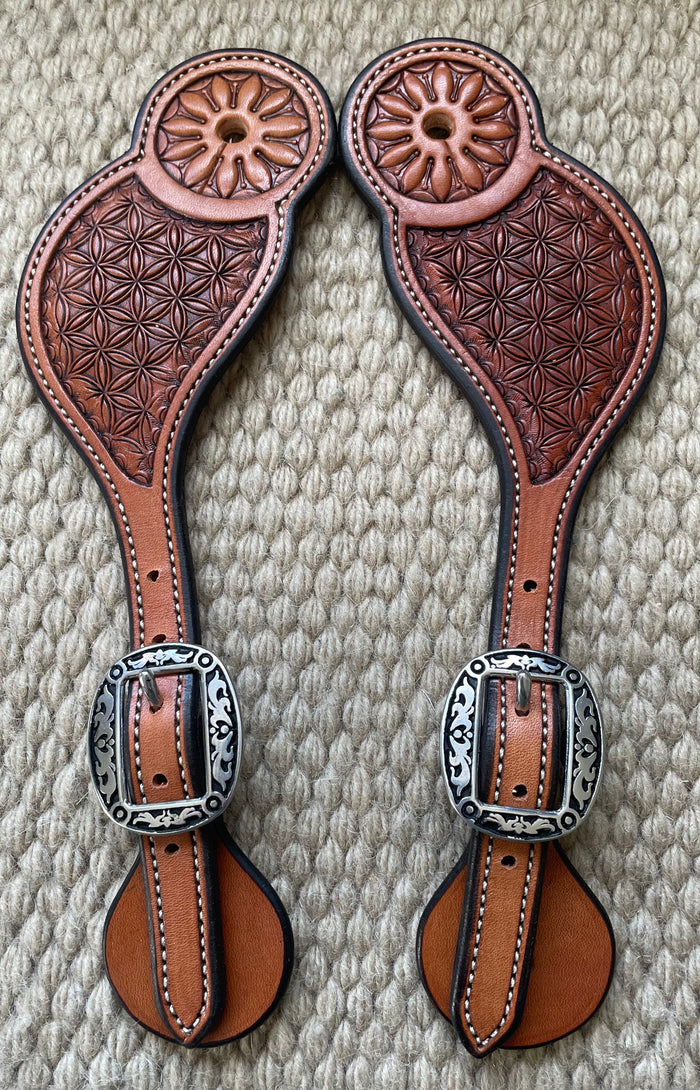 Spur Straps - SPS27 - Toni Pedrini Ladies Block Stamp Antiqued