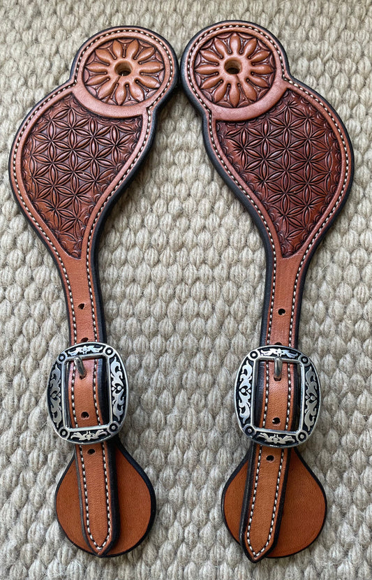 Spur Straps - SPS27 - Toni Pedrini Ladies Block Stamp Antiqued