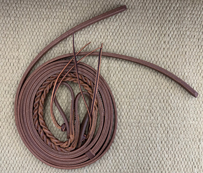 Split Reins - SR40 - 5/8" x 8'  Ranch Bleeding Heart