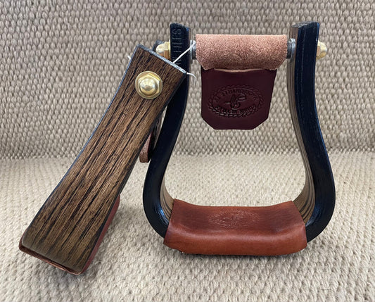 Stirrups - STP78 - Nettles 2" Flat Bottom Cocoa w/ Torched Matte Edge