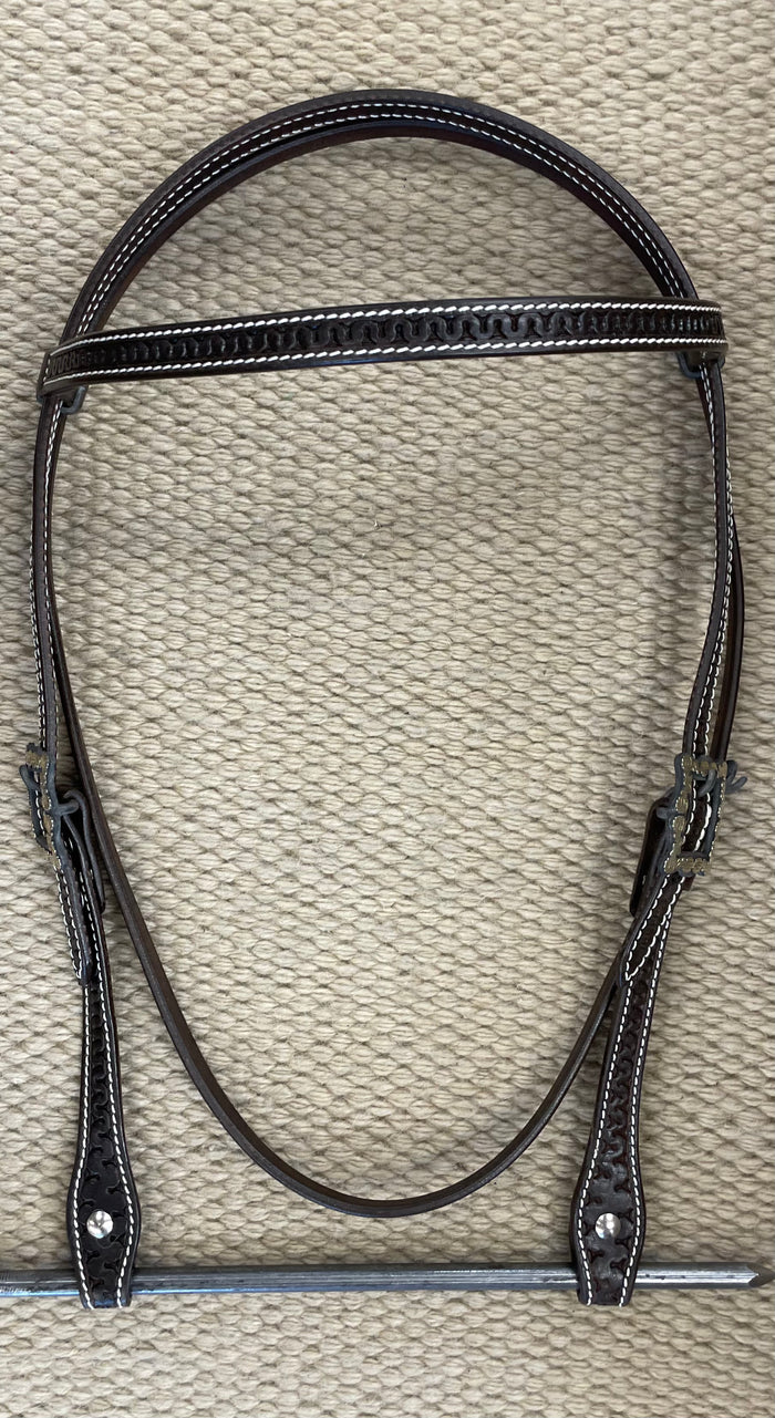 Headstall - HS194 - Cashell Chocolate Snake Browband