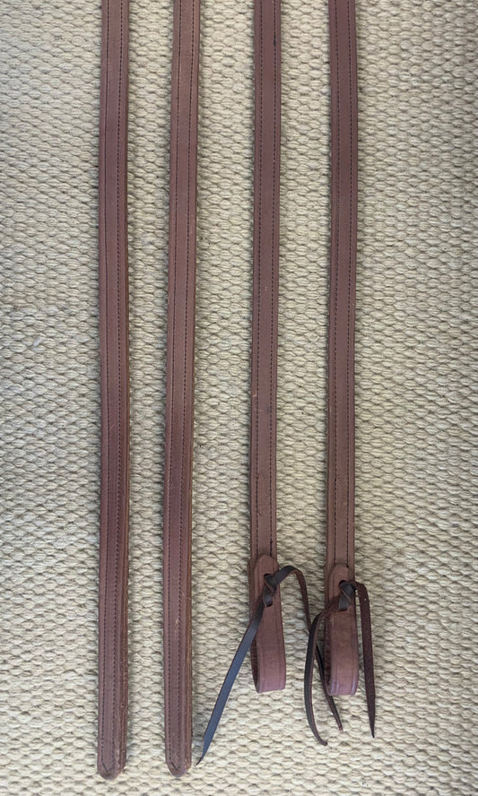 Split Reins - SR14 - 3/4" x 8' Heavy Oil Double Stitched w/ Ties and Weighted Ends