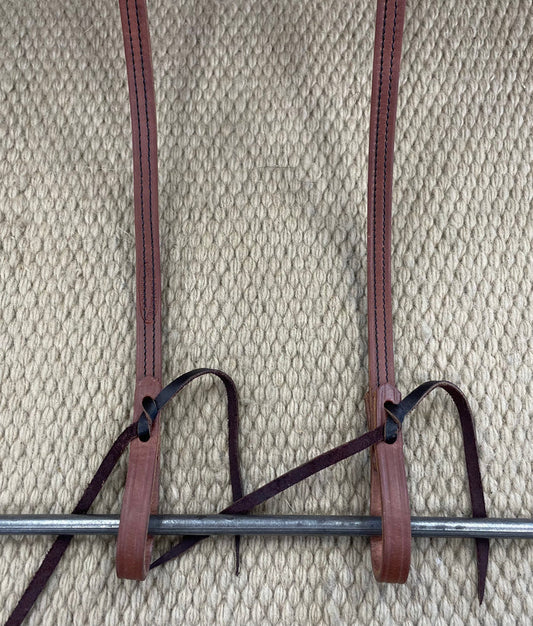 Closed Reins - CR14 - 1/2” x 8’ Single Harness Rein Lined & Stitched