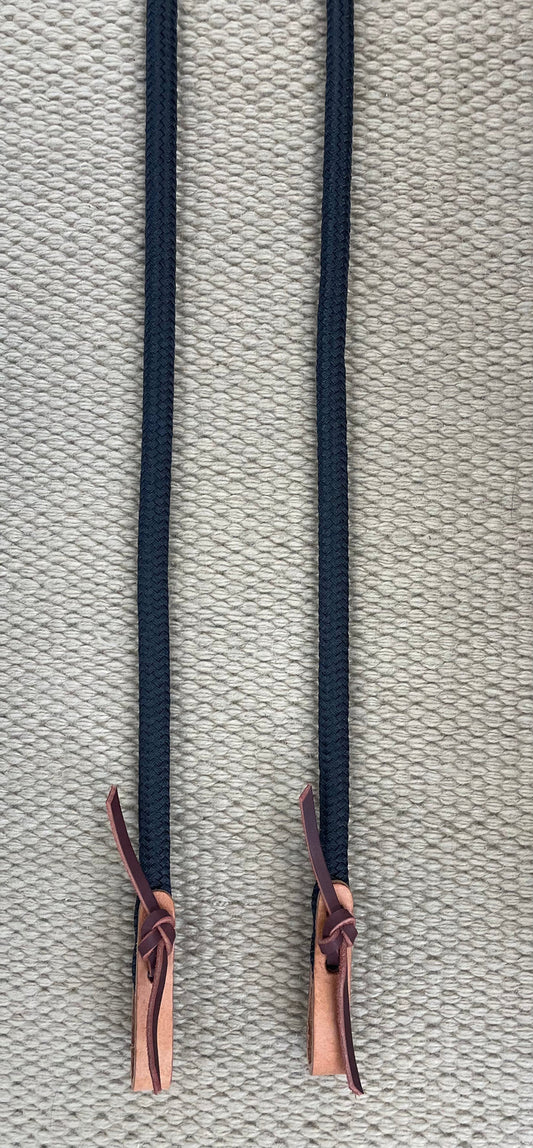 Closed Reins - CR43 - 1/2" Black Poly Yacht w/ Harness Connectors 10'
