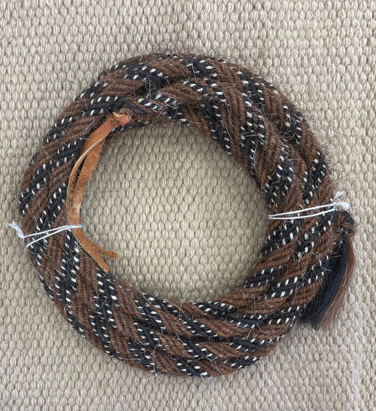 Mecate - Mec145 - 1/2" X 22' 6 Strand Mane Hair, Black, Brown, White