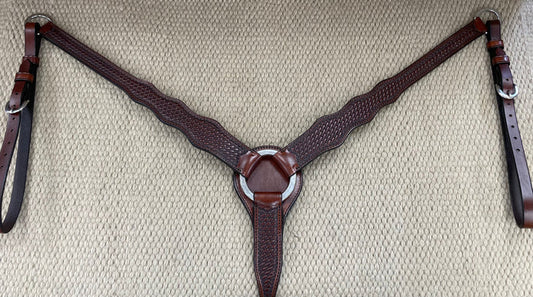 Breast Collar - BC03 - Basket Brown 3 Scallop