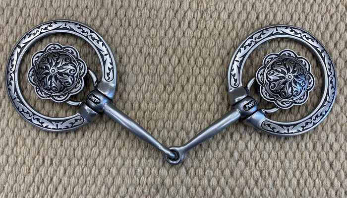 BIT - JW06 - Jeremiah Watt Fancy Ring Snaffle w/ Concho