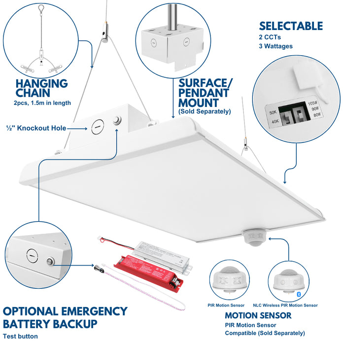 Konlite ALTA 105W LED Low Bay Light product details