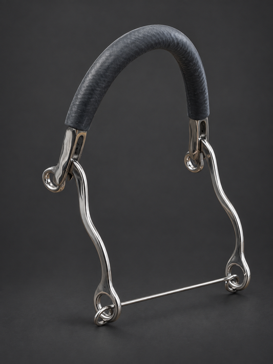 BIT - RM118 - Stainless Steel Mechanical Hackamore Rubber Covered Bike Chain Pony