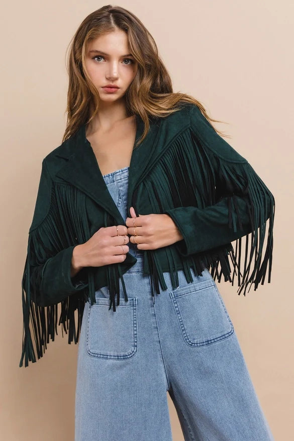 Boho Fringed Suede Jacket