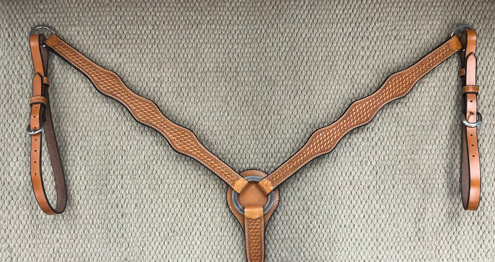Breast Collar - BC35 - Basket Antiqued Three Scallop