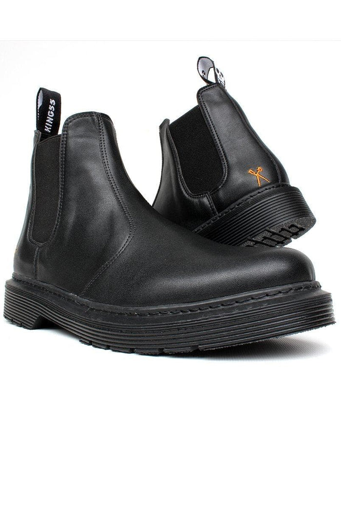 'Brick Lane' matte black vegan Chelsea boot by King55 - Vegan Style