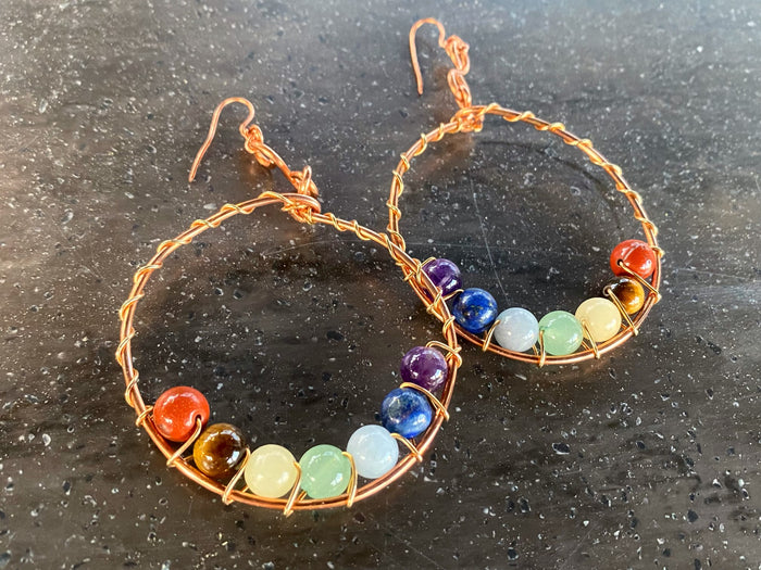 BRONZE+COPPER SACRED SEVEN EARRINGS