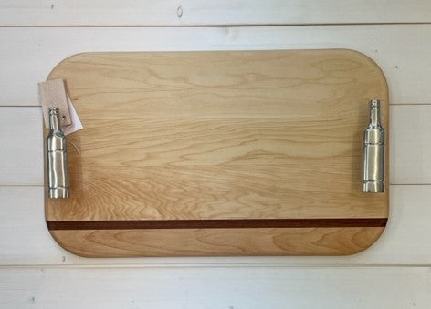 Charcuterie Board w/Wine Bottle Handles-20" x 12"