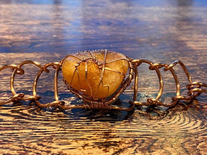 CITRINE ARCLINK BRACELET IN COPPER