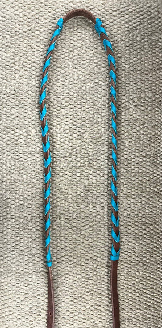 Closed Reins - CR50 - 5/8" Barrel Reins w/ Turquoise Lace