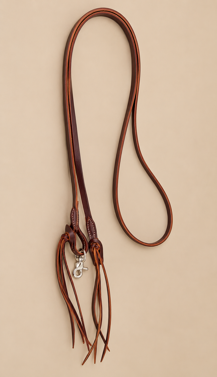 Closed Reins - CR55 - 5/8” x 8’ Pineapple Knot Latigo Leather