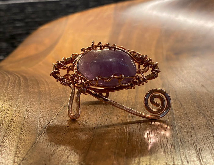 COPPER+AMETHYST EYE OF HERU RING