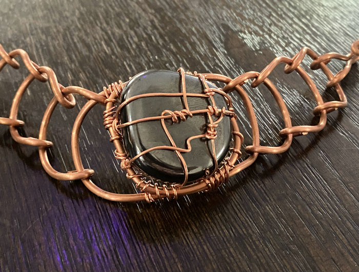 COPPER+MAGNETIC HEMATITE ARCLINK BRACELET