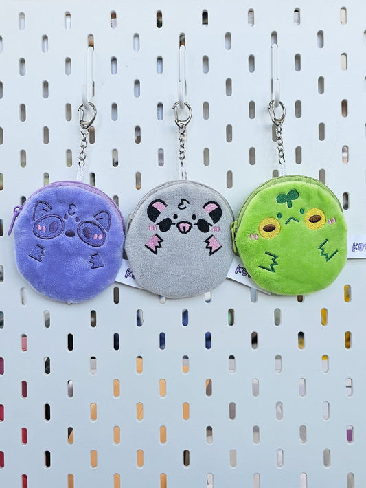 Cute & Funny Fuzzy Animal Coin Purse (Raccoon, Opossum or Frog) - Koodle