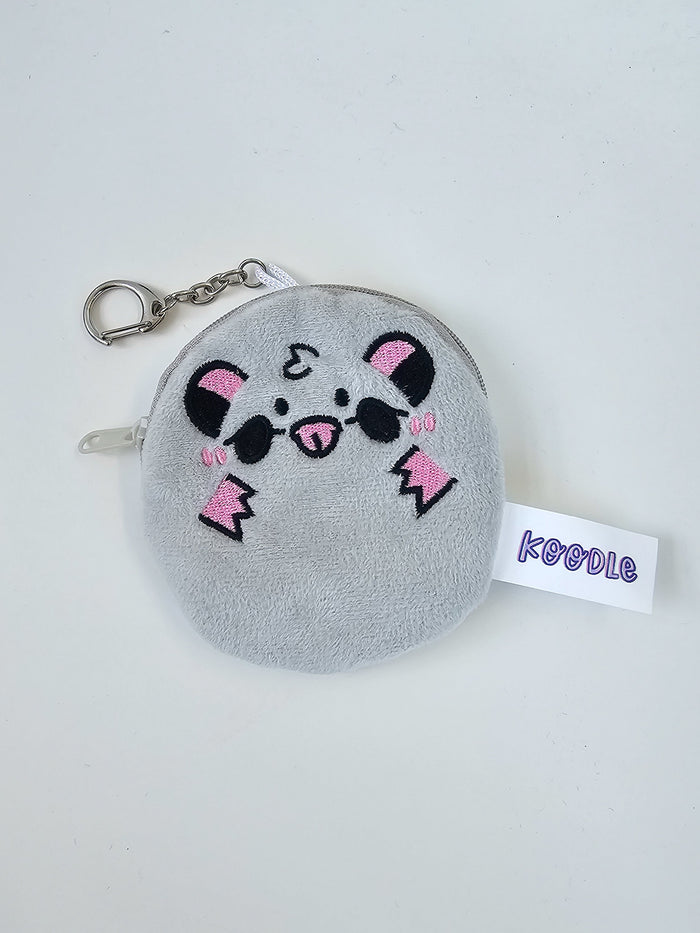 Cute & Funny Fuzzy Animal Coin Purse (Raccoon, Opossum or Frog) - Koodle