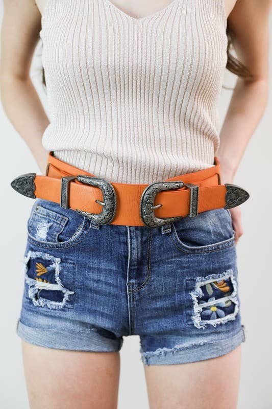 Double Western Buckle Belt