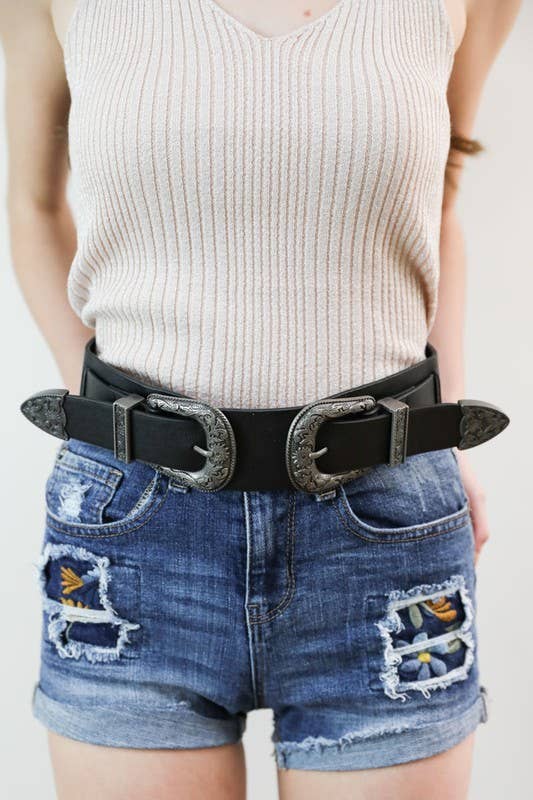 Double Western Buckle Belt