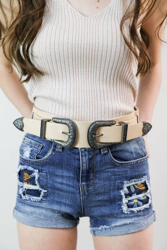 Double Western Buckle Belt