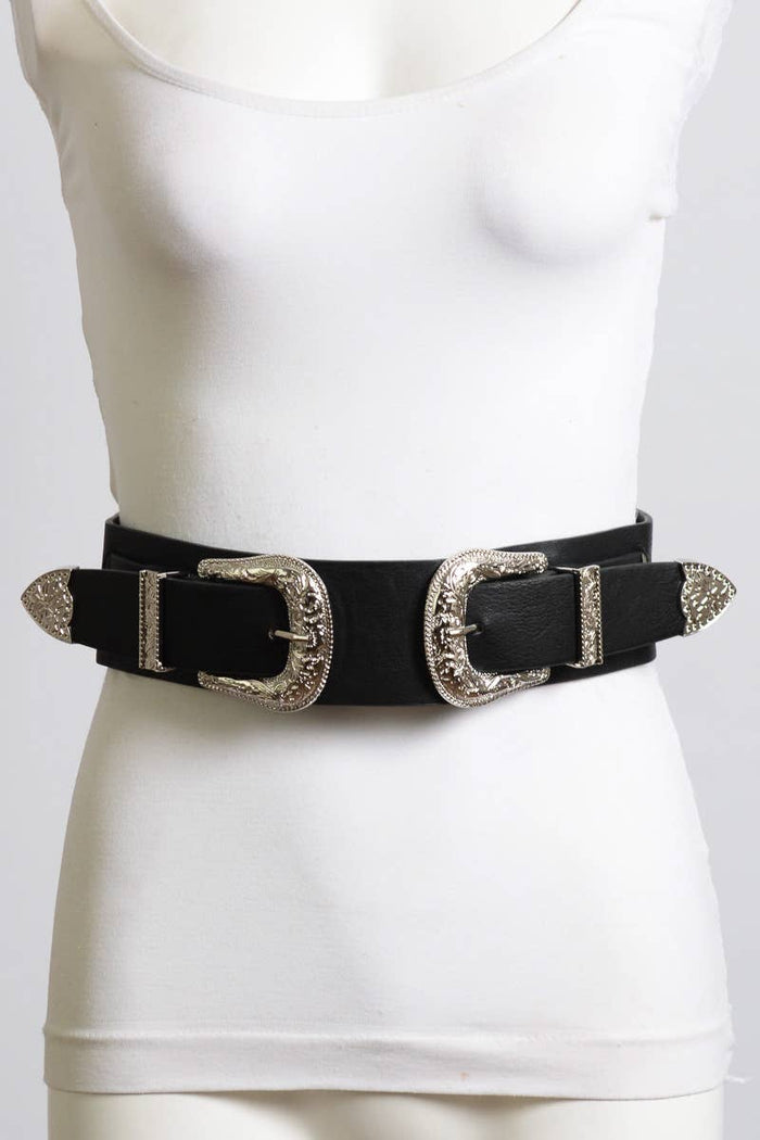 Double Western Buckle Belt