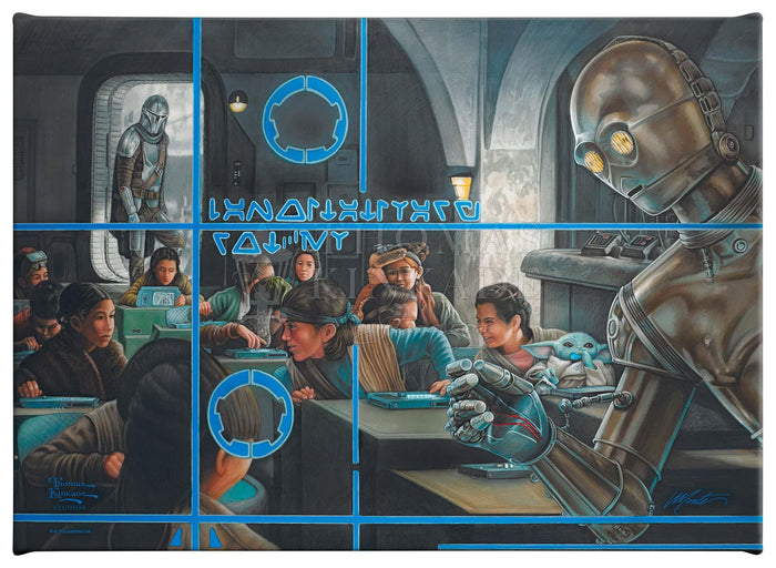 <em>The Mandalorian</em>™ - Getting Schooled - 10" x 14" Gallery Wrapped Canvas Gallery Wrapped Canvas - Art Of Entertainment